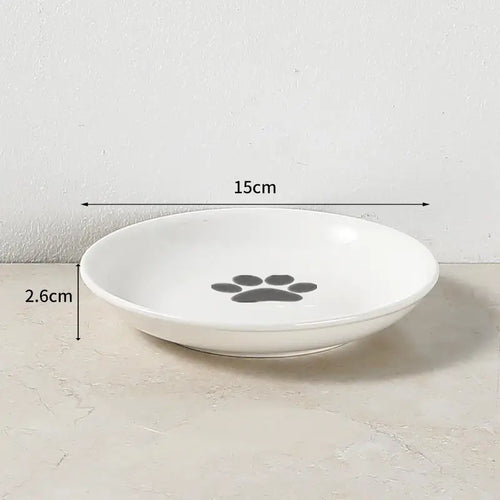 Elevated Ceramic Pet Bowl with Metal Stand – For Cats & Small Dogs