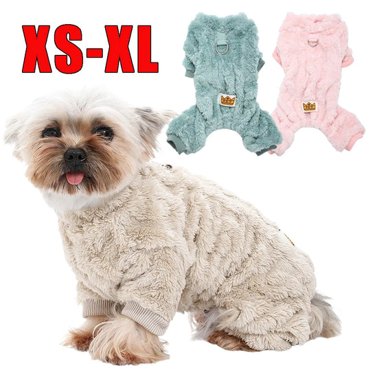 Fleece Pet Jumpsuit – Cozy Winter Clothes for Small Dogs & Cats, XS–XL