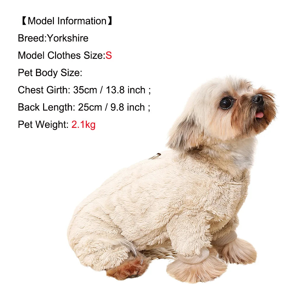 Fleece Pet Jumpsuit – Cozy Winter Clothes for Small Dogs & Cats, XS–XL