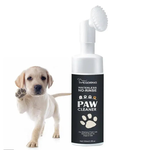 Waterless Paw Cleaner Foam with Silicone Brush – 100ml, for Dogs & Cats