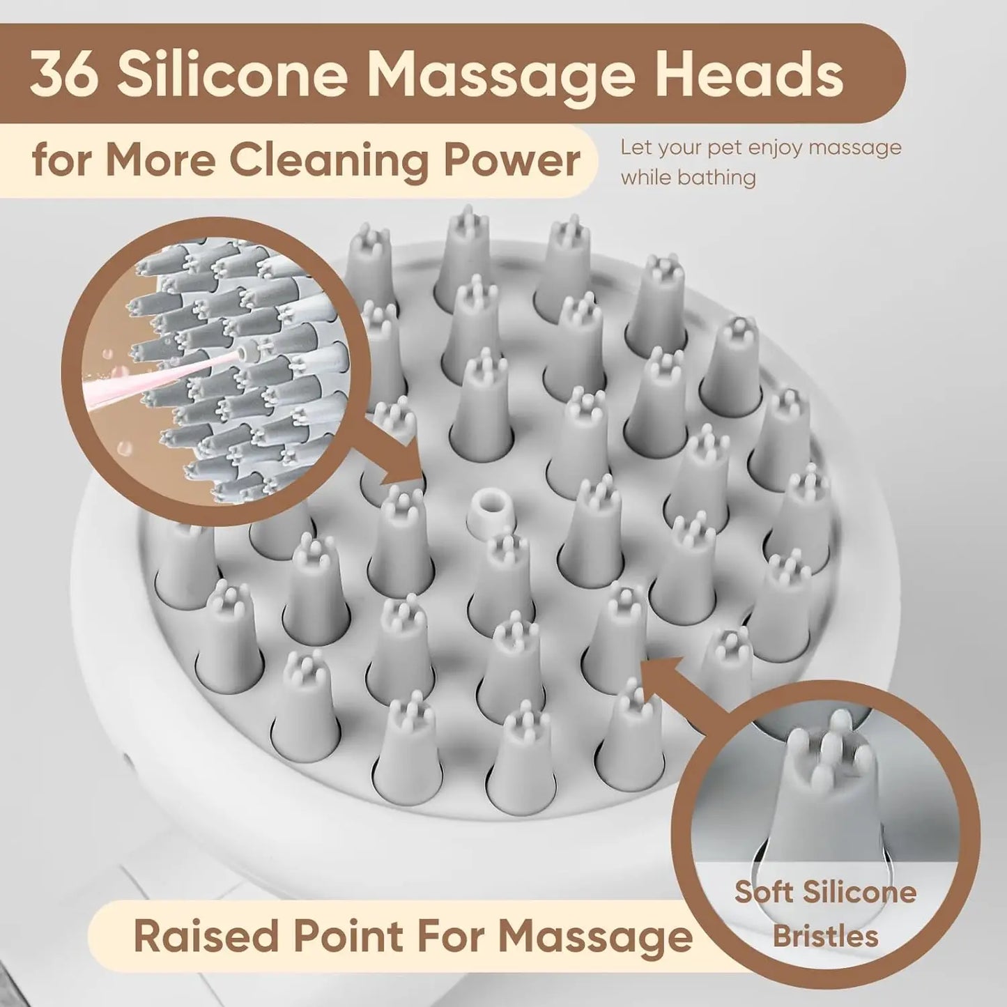 3-in-1 Pet Bath Brush with Shampoo Dispenser – Silicone Massage Grooming Brush for Dogs & Cats