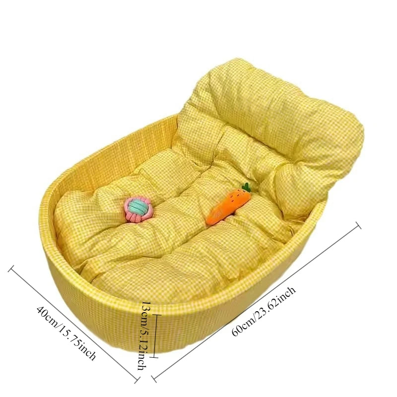 Macaron Pet Bed – Soft Round Dog & Cat Kennel, All-Season, 60x40cm