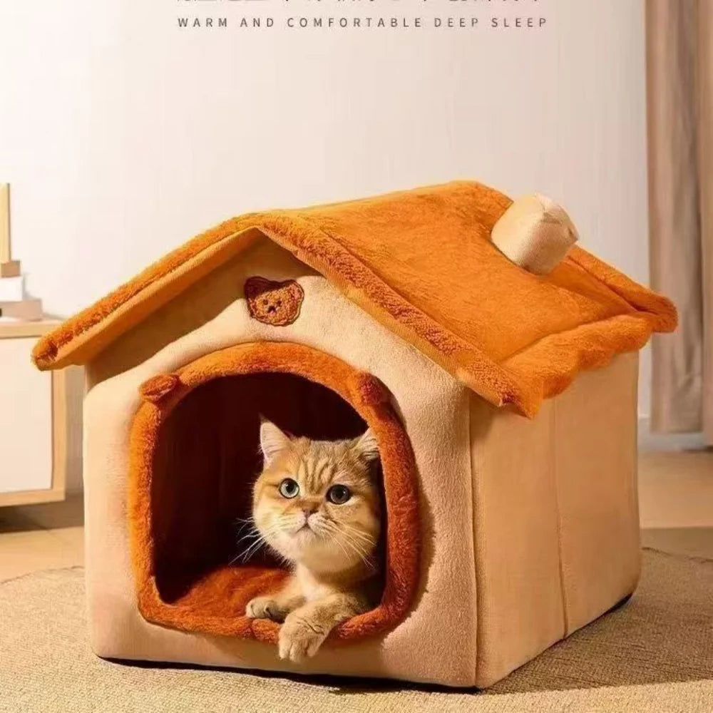 House Style Pet Bed for Small Dogs & Cats - All Season Removable