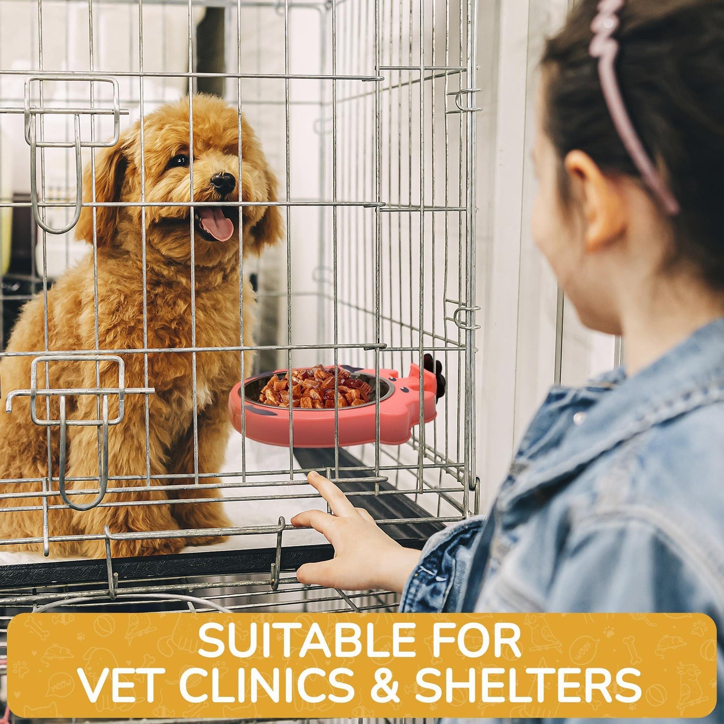 No-Spill Stainless Steel Crate Water Bowl