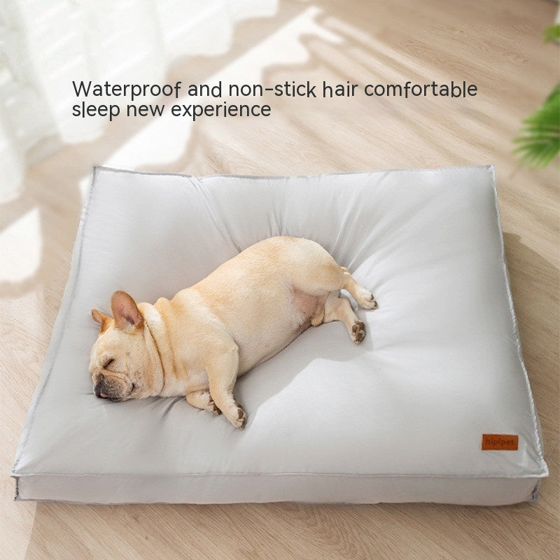 Dog relaxing on waterproof memory foam pet sofa bed