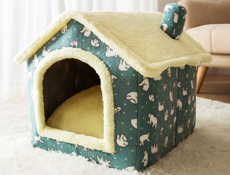 Self-Warming Enclosed Plush Pet House