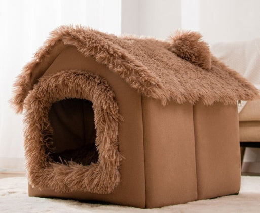 Self-Warming Enclosed Plush Pet House
