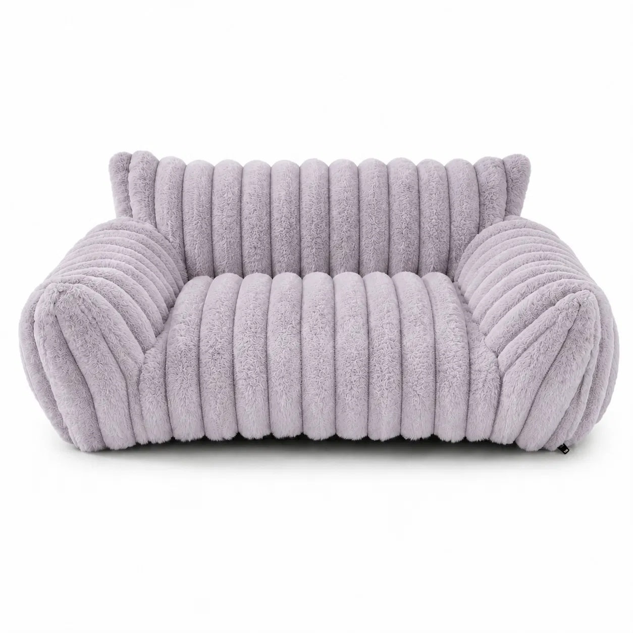 Light grey fluffy cat couch bed