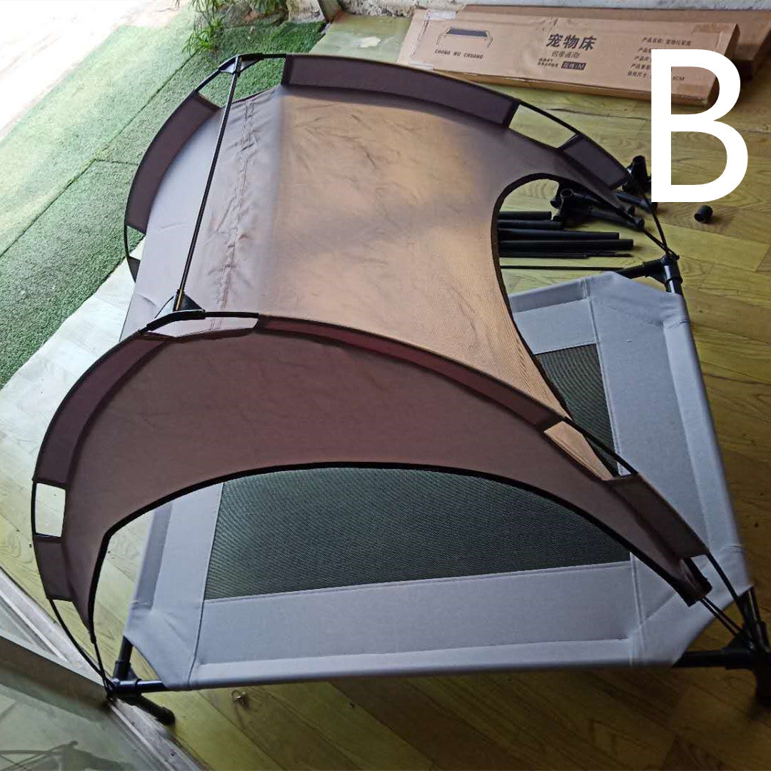 Elevated Pet Camping Bed with Sunshade Canopy