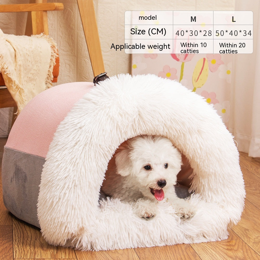 Ultra-Soft Long Fur Pet Nest Bed
