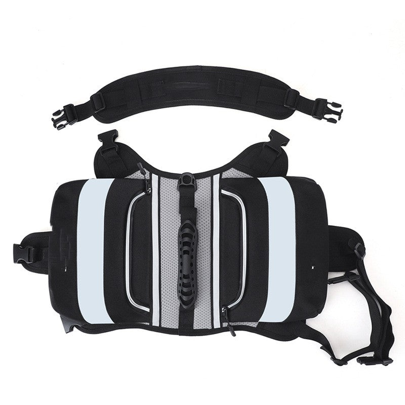 Dog harness backpack for hiking with storage compartments
