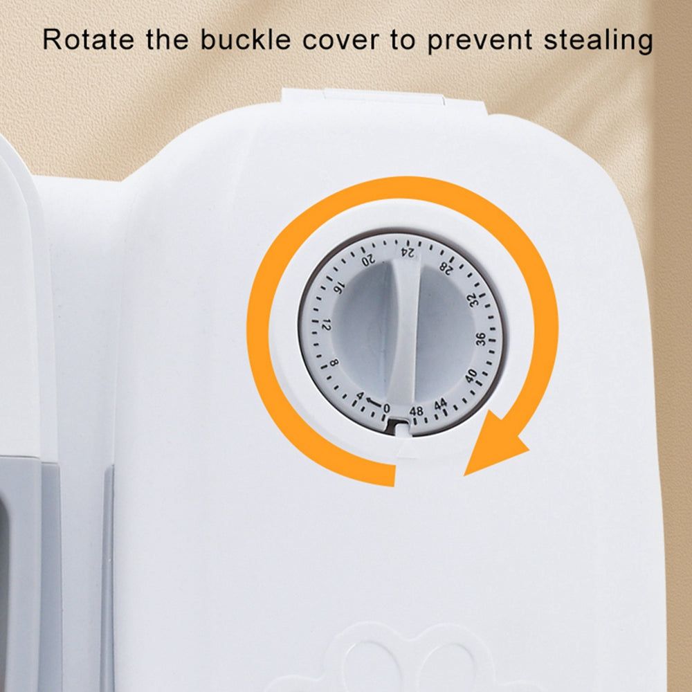 Single gravity pet food dispenser showing capacity