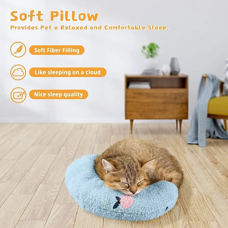 Soft plush U-shaped pet sleeping pillow and neck support