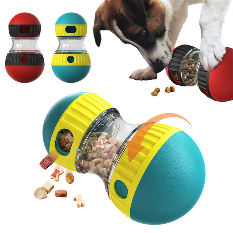 Wobble treat-dispensing puzzle toy for dogs slow feeder and brain game