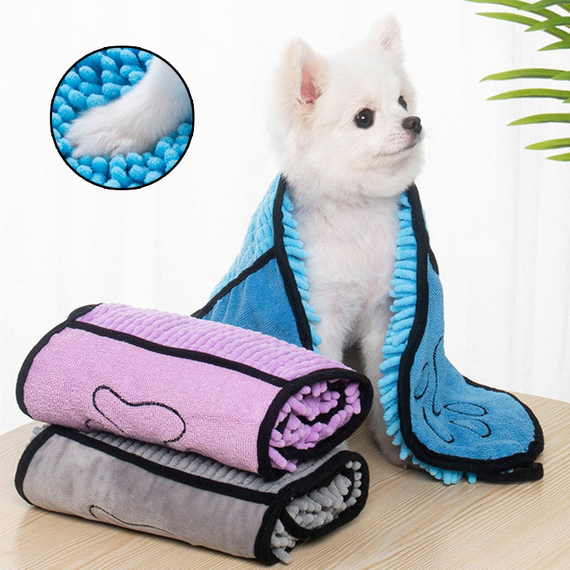 Ultra-absorbent microfiber pet bath towel and bathrobe for dogs and cats