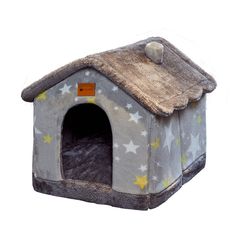Self-warming pet villa house for cats and small dogs in multiple sizes