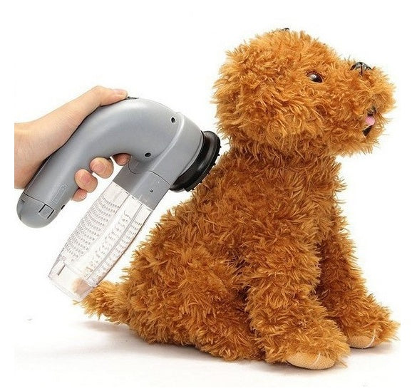 Cordless pet hair trimmer trimming dog coat at home