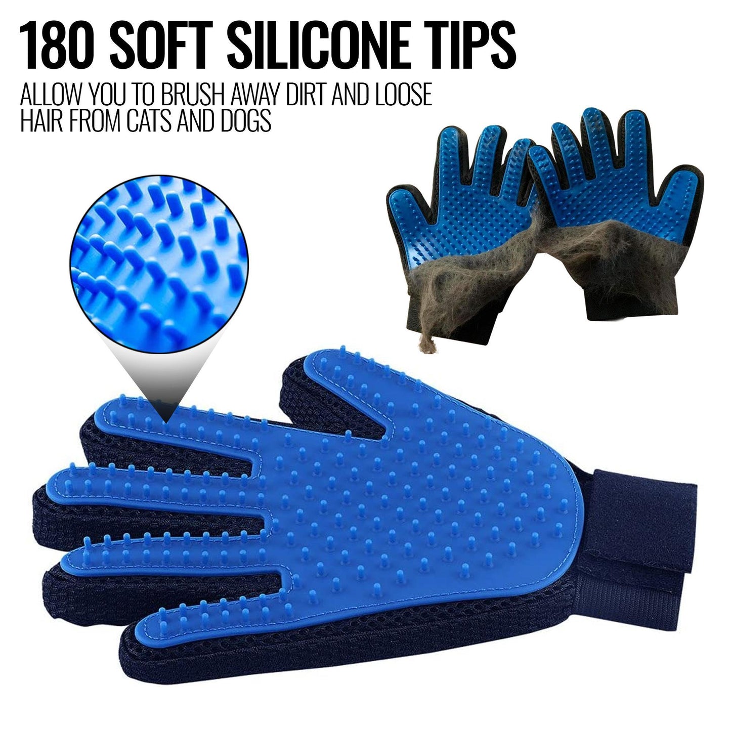 Deshedding Pet Grooming Gloves (Pair)