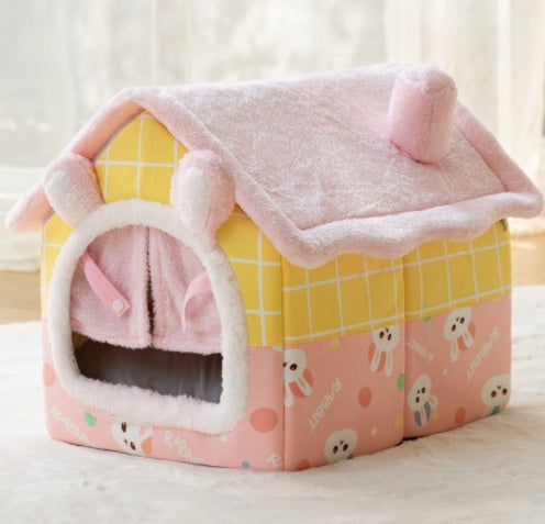 Self-Warming Enclosed Plush Pet House