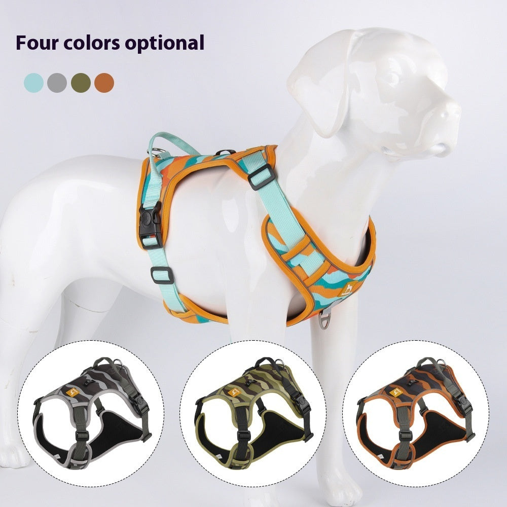 Oxford dog harness with reflective strips for night walking