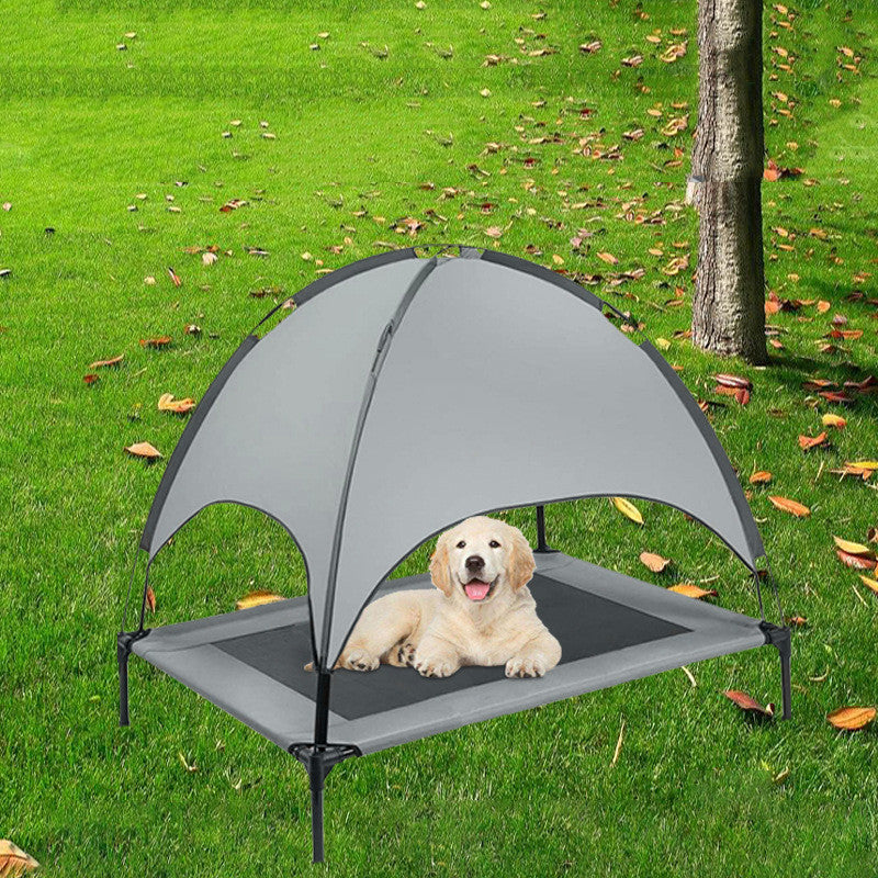 Elevated Pet Camping Bed with Sunshade Canopy