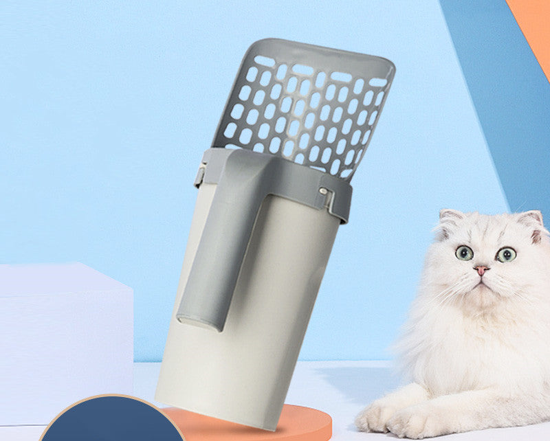 Cat litter area organizer with scoop and waste bag storage
