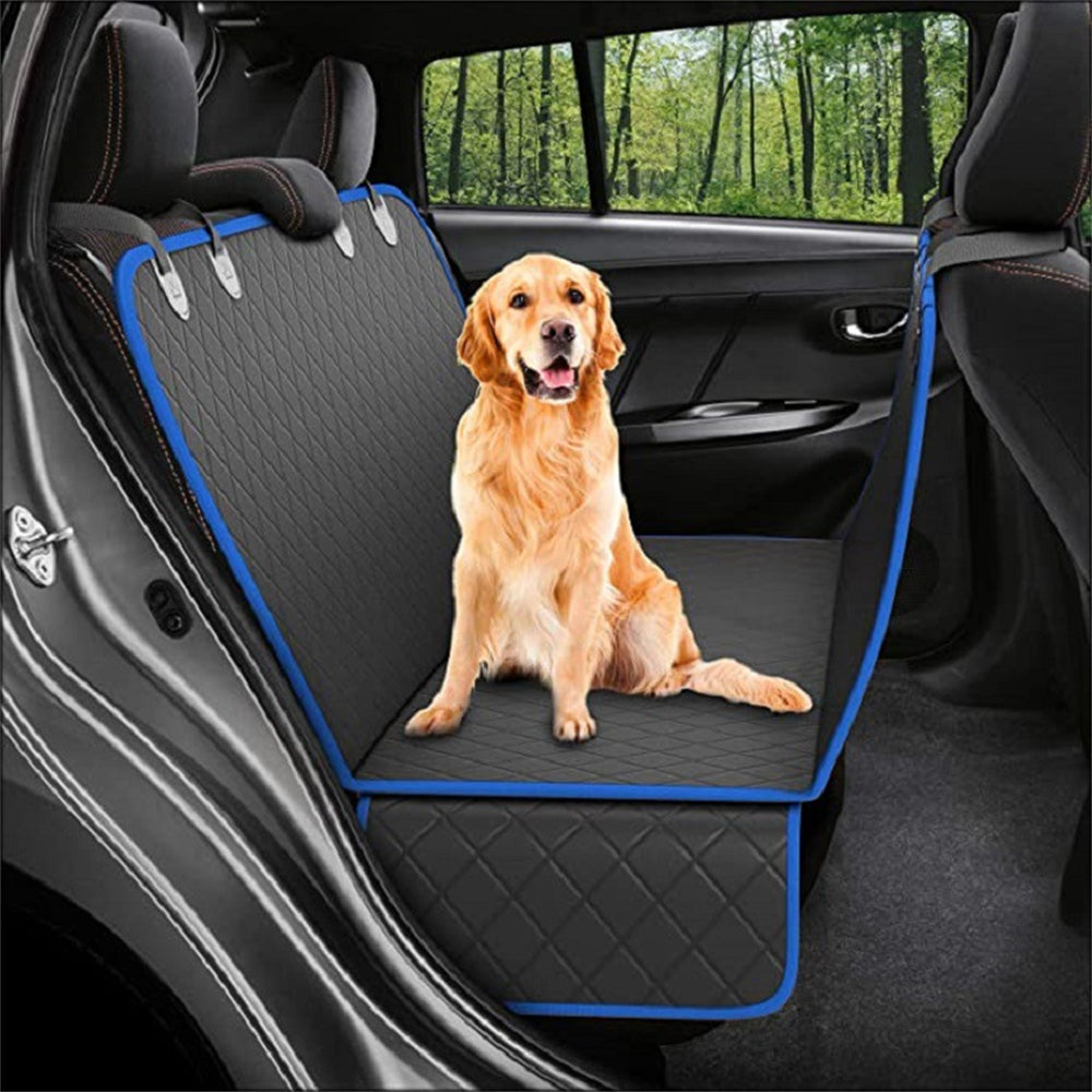 Waterproof mesh dog car seat cover hammock with storage pockets
