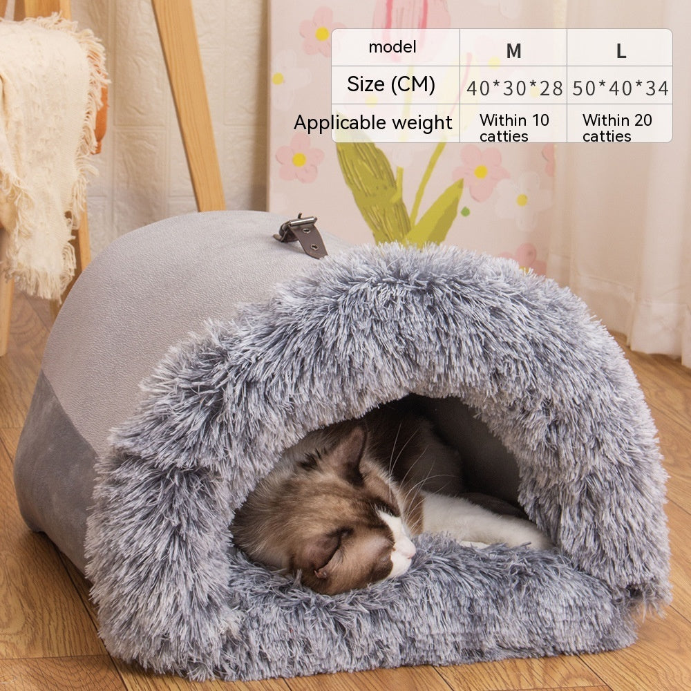 Ultra-Soft Long Fur Pet Nest Bed