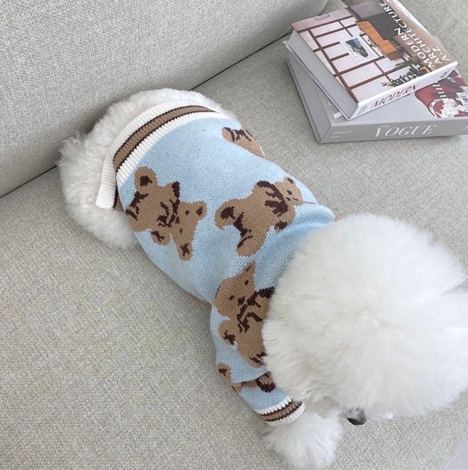 V-Neck Striped Pet Sweater Vest