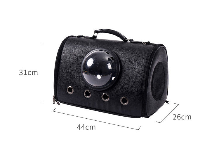 Space Capsule PU Leather Crossbody Cat Carrier